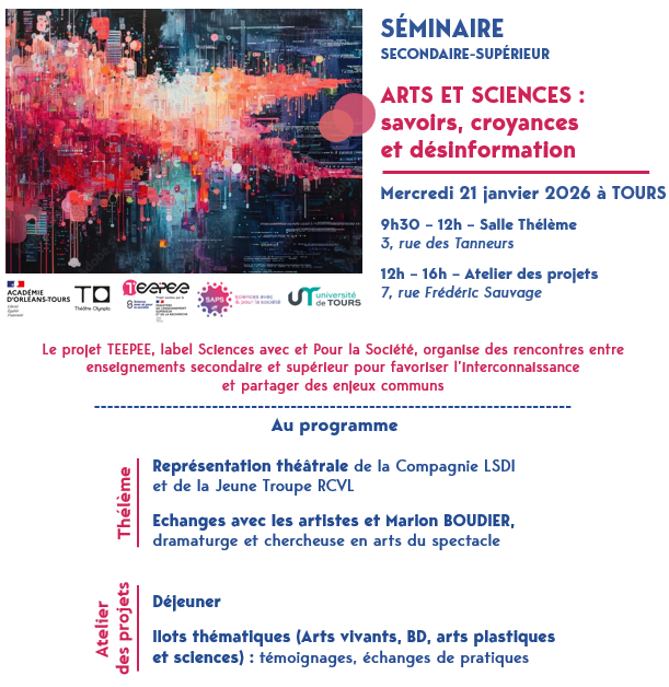 Séminaire secondaire / supérieur - Arts et Sciences : savoirs, croyances et désinformation